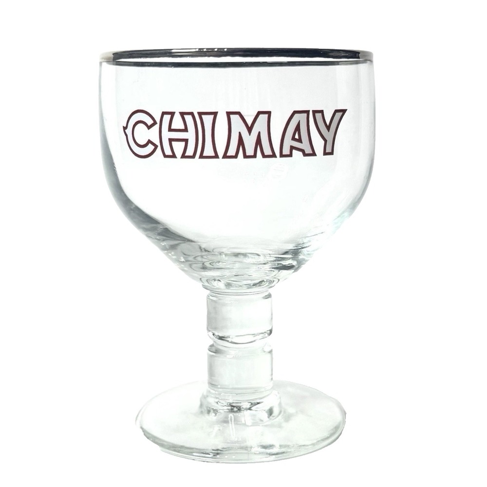 Chimay Belgian Trappist Beer Goblet 25cl Silver Rim Chalice Glass‎